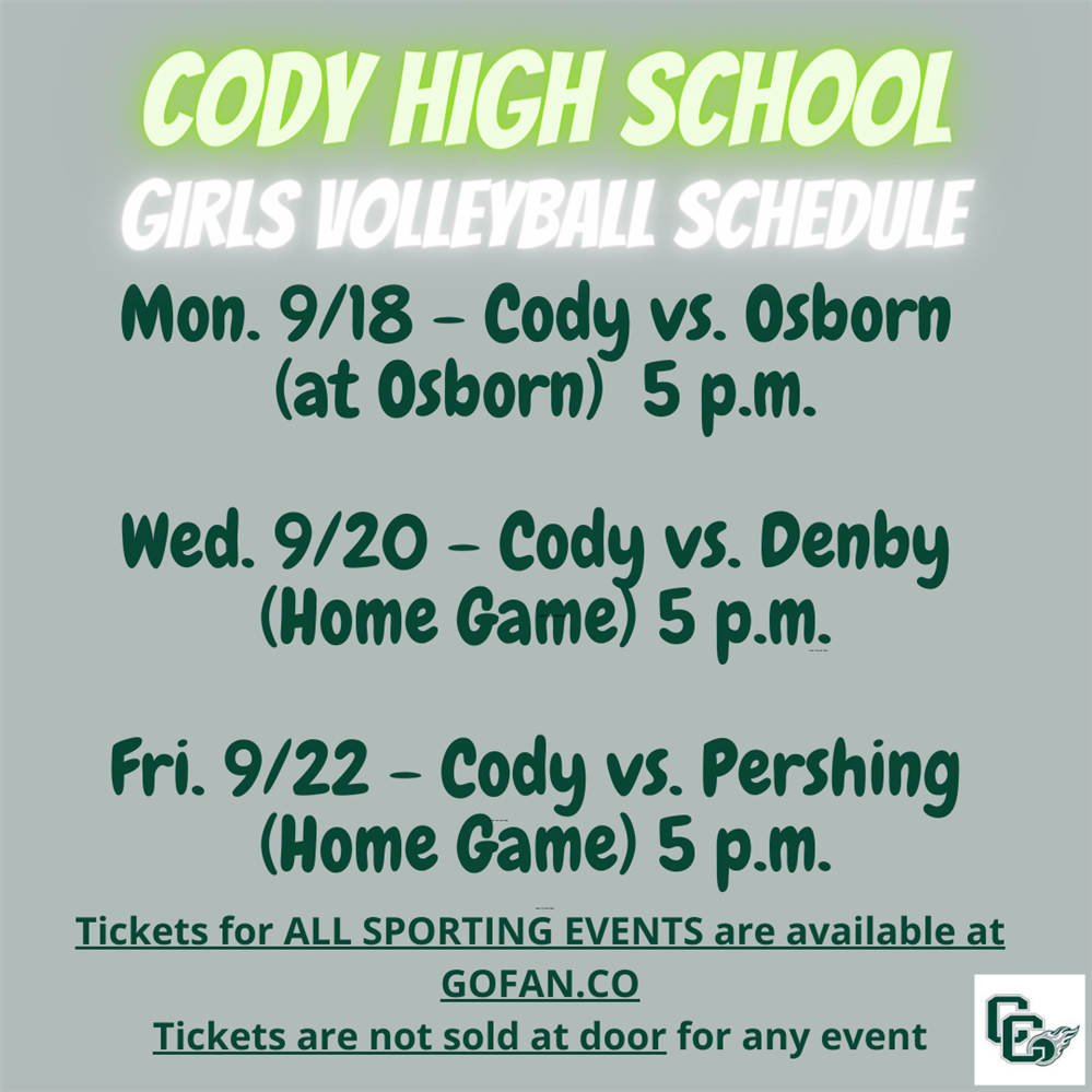  Volleyball schedule this week